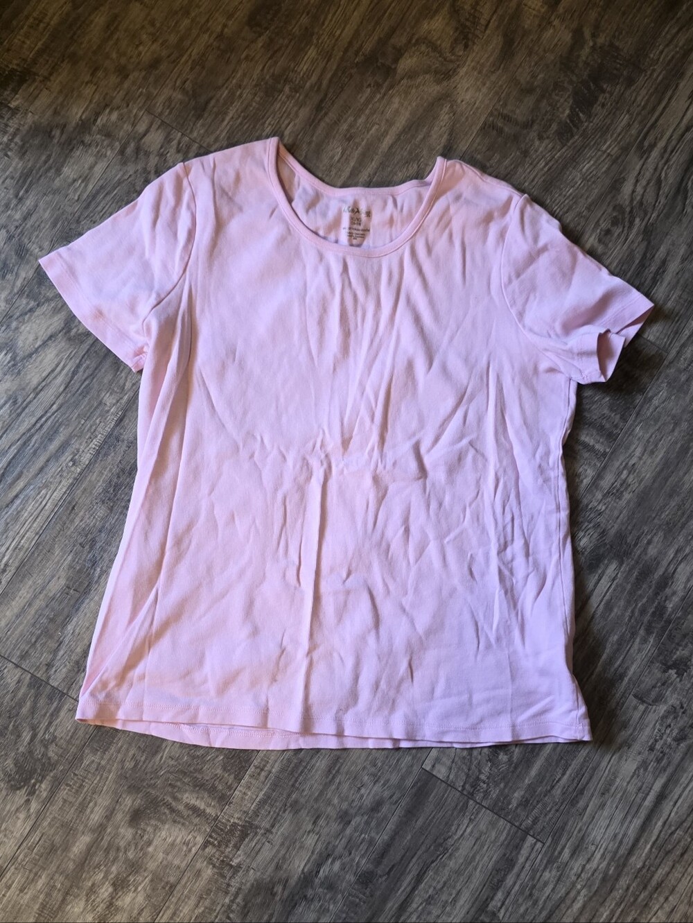 Classic Crewneck Short-Sleeve Top 100% Cotton - Light Pink